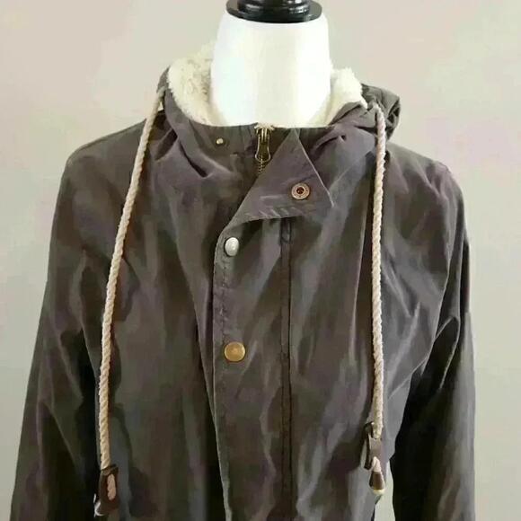 Outer Wear Ladies Gray Soft Velvet Jacket With Fleece Lined Hood Us Xs - Picture 3 of 12